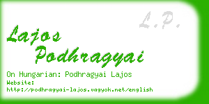 lajos podhragyai business card